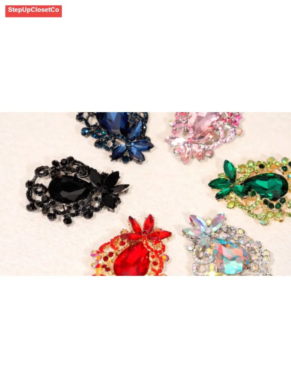 Crystal Teardrop Marquise Bouquet Brooch Pin for Women, 2.5in, Gift